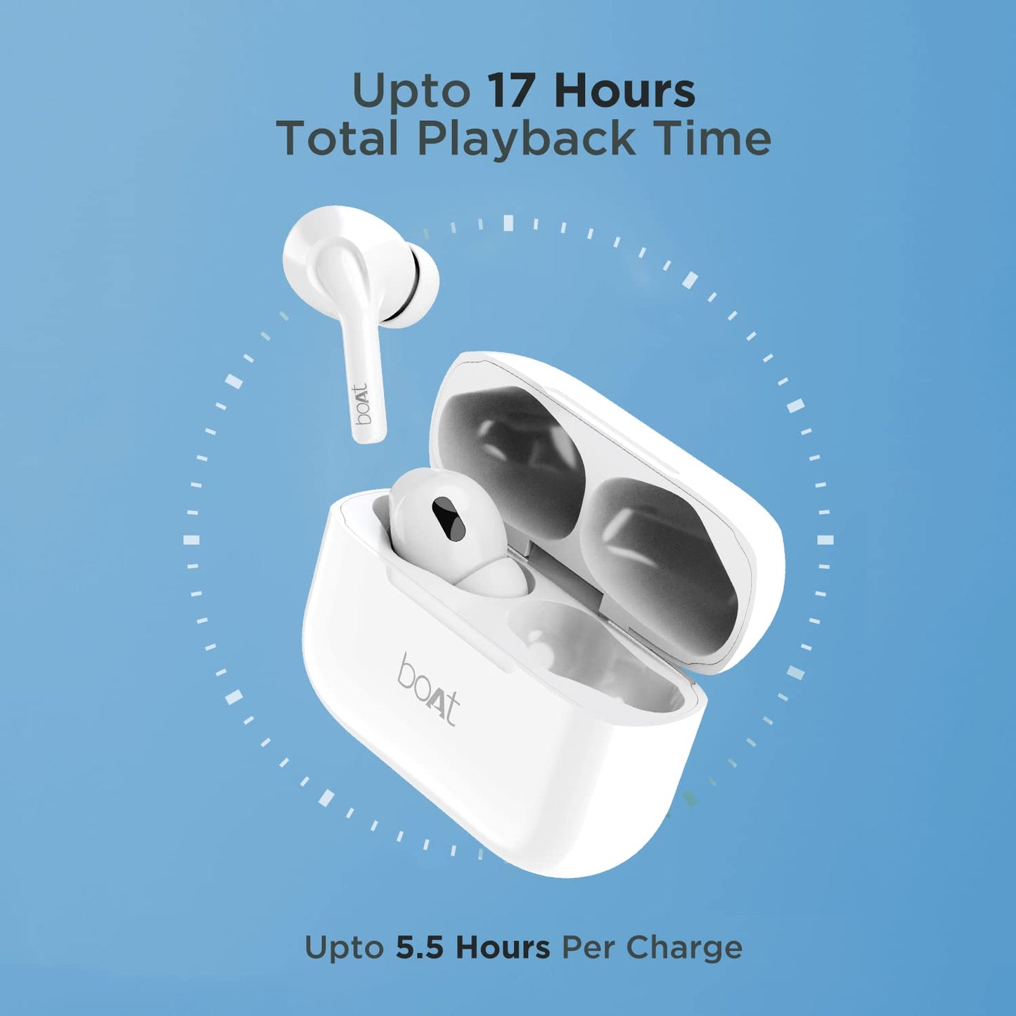 (Open Box) boAt Airdopes 161 with ASAP Charge, 20 Hours Playback Bluetooth Headset (Pearl White)