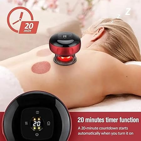 Electric Cupping Massage Machine, Intelligent Cupping Therapy Massager, Multifunctional Massage Vacuum Therapy Machine, Scrap Cupping Tool, 6 Temperature Levels