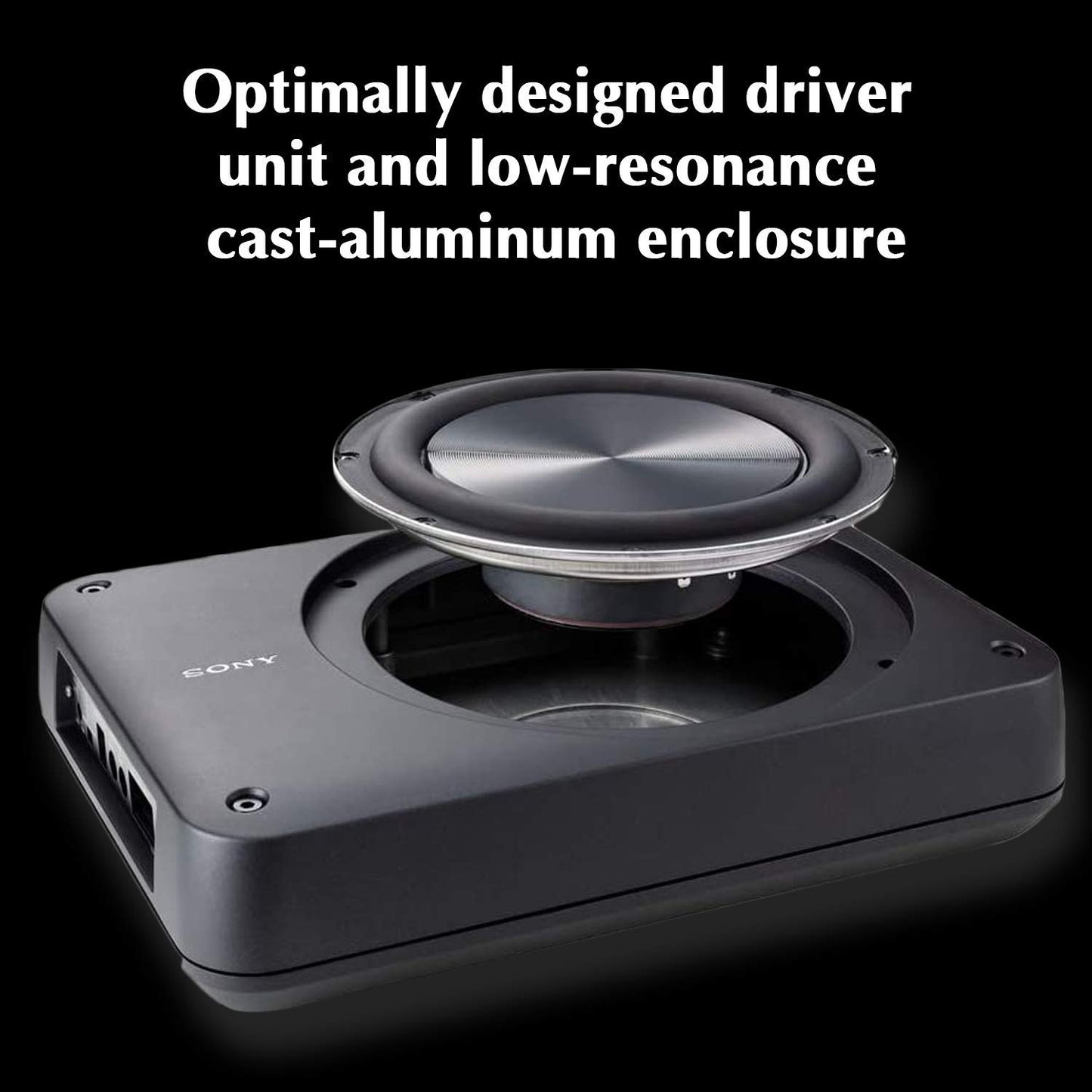 Sony Car Subwoofer XS-AW8 20 cm (8 inch) Active Under Seat Sub Woofer 160W, RMS Power Ultra-Sleek Shallow subwoofer, High-Level Input/Audio-line Input
