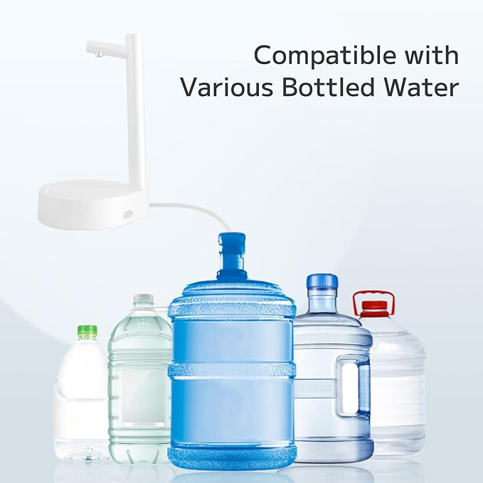 Desktop Water Dispenser, Portable Water Bottle Dispenser Pump for 5 Gallon Bottle, Bedside Table Smart Water Pump USB Charging