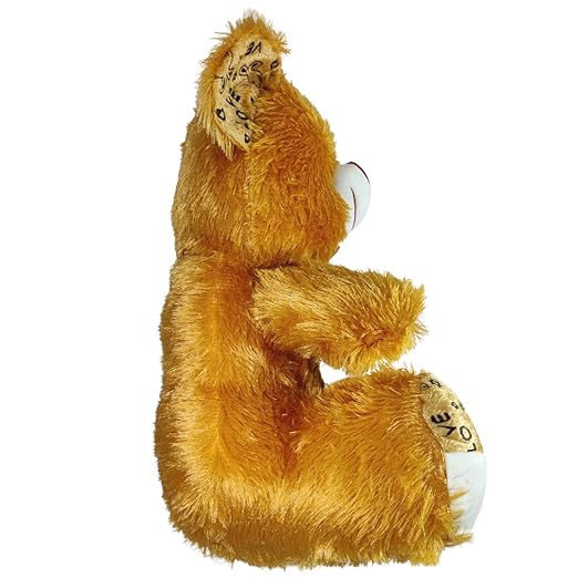 Toy Castle Huggable Cute Smiling Teddy Bear with Red Heart & Bow Tie for Kids, Boys and Girls | Made in India (Brown, Medium)