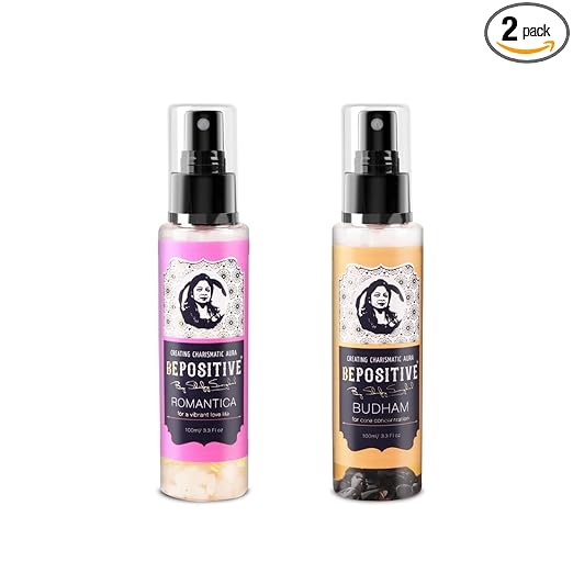 BEPOSITIVE Romantica,Budham For Men & Women, Long Lasting Perfume, Infused with crystals, Enhance Auras and Promote Positivity, Embrace Harmony (100 ml) Pack of 2