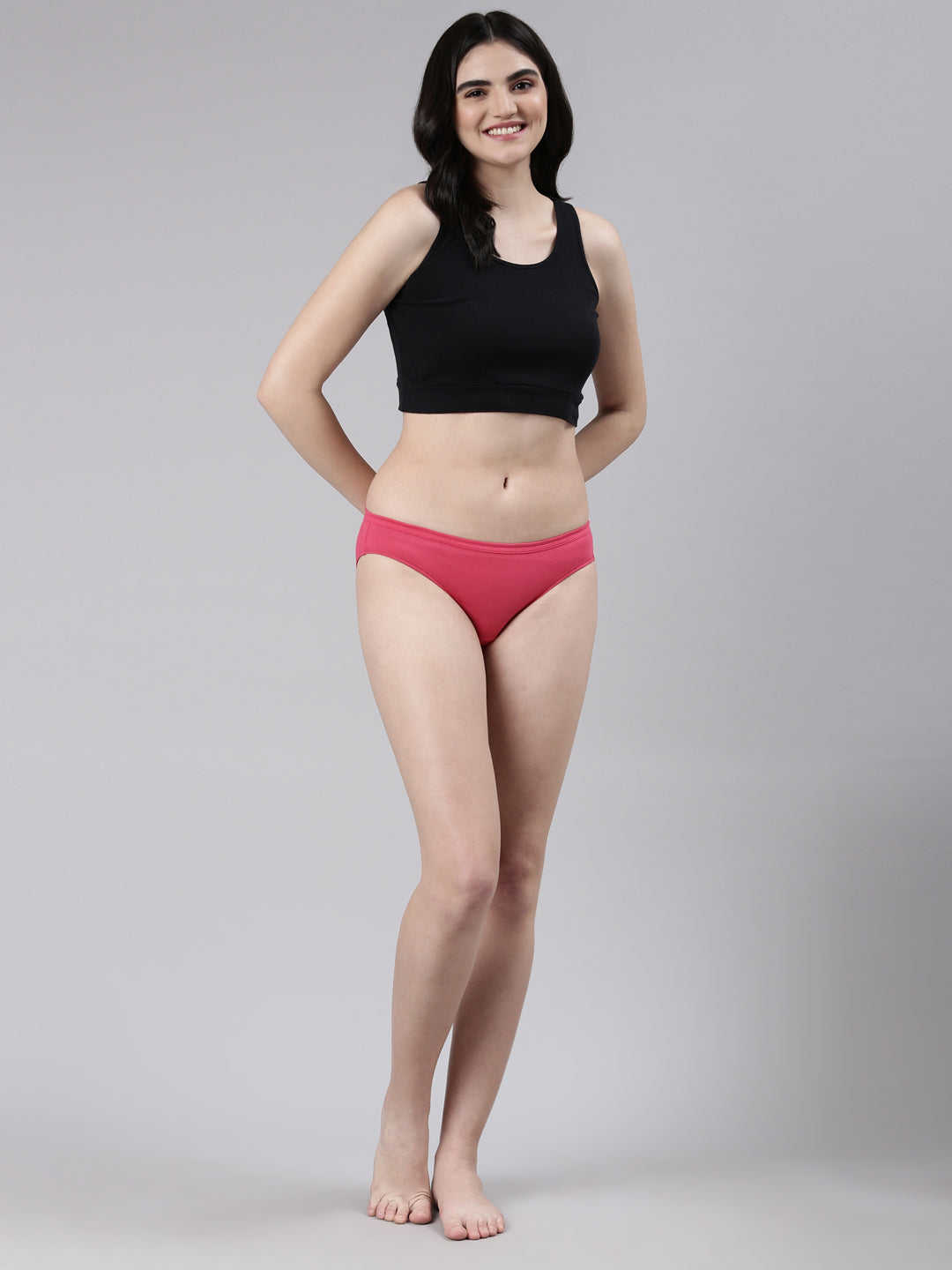 Suburbans INNER ELSTIC WAISTBAND SOLID BIKINI (PACK OF 2)