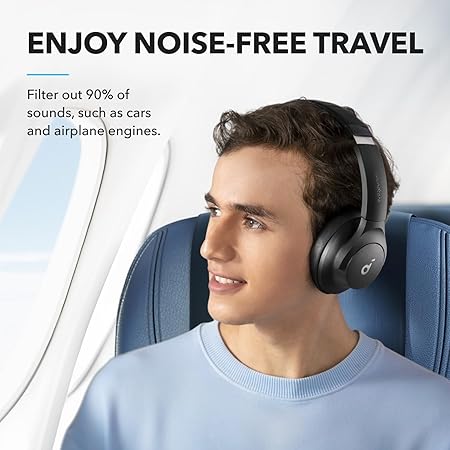 soundcore by Anker Q20i Wireless Bluetooth Over-Ear Headphones with Hybrid Active Noise Cancelling Black (Open Box)