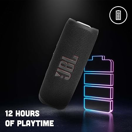JBL Flip 6 Wireless Portable Bluetooth Speaker Pro Sound, Upto 12 Hours Playtime (Without Mic, Black)