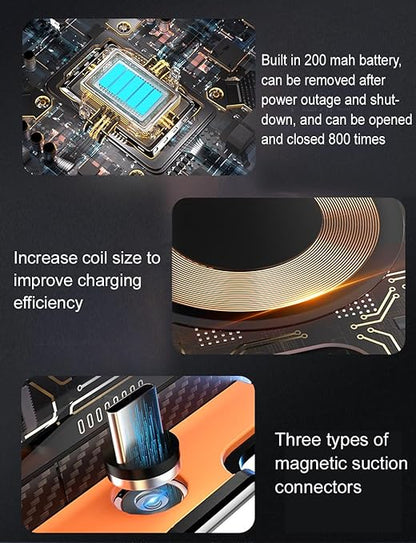 XYAJUANG 15W Transparent Smart Sensor Car Wireless Charger,Auto-Clamping Car Air Vent Phone Holder，QC Fast Charging for iPhone15/14/13/12/11/X/8plug Series,Samsung S Series/Noteseries (Black)