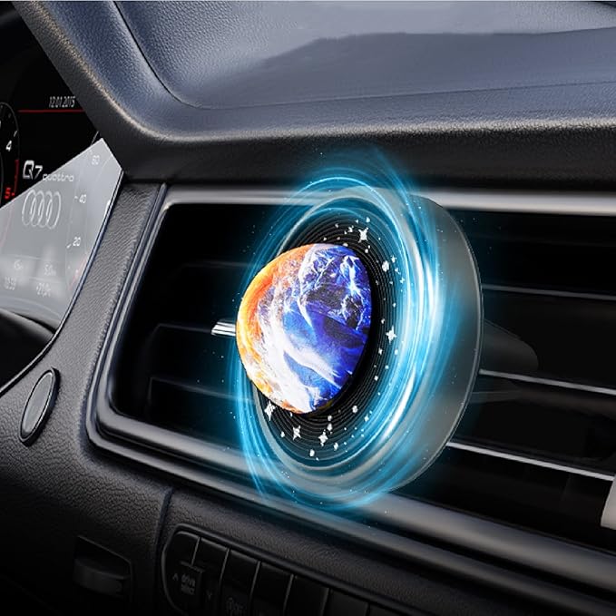 JVHGUBAY Car Air Fresheners Rotating Planet Air Vent Clip Air Conditioning Outlet Clip Car Decoration (yellow)