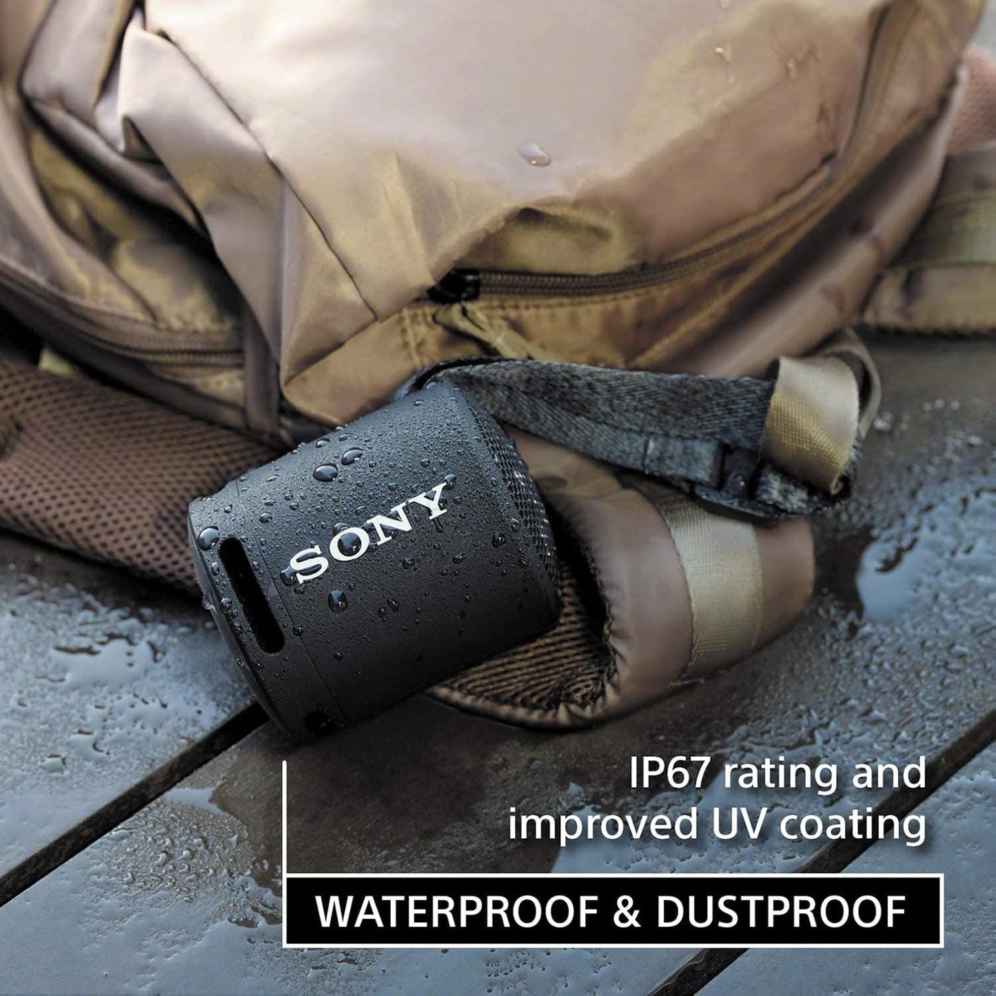 Sony Srs-Xb13 Wireless Extra Bass Portable Compact Bluetooth Speaker with 16 Hours Battery Life, Type-C, Ip67 Waterproof, Dustproof, with Mic, Loud Audio for Phone Calls (Black)