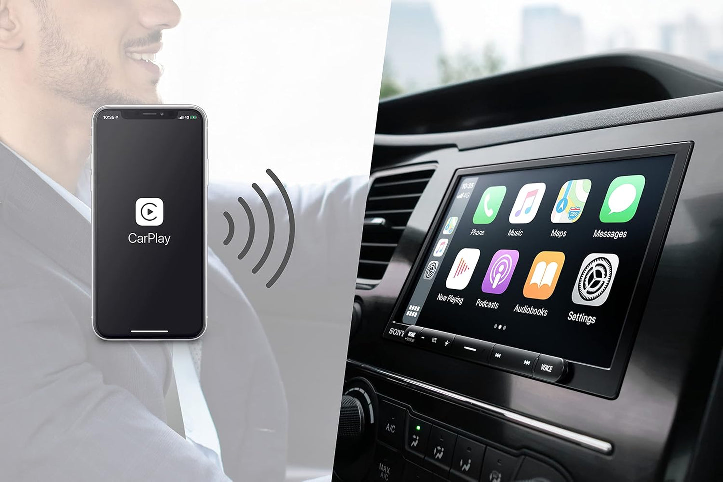 Sony Car Stereo XAV-AX4000 6.95 inch Digital Media Receiver with Bluetooth, Wireless Android Auto, Wireless Apple Car Play