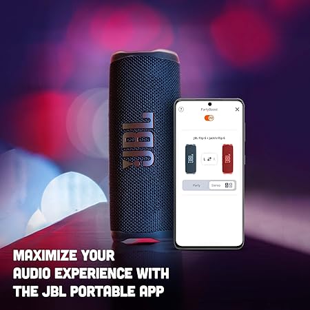 JBL Flip 6 Wireless Portable Bluetooth Speaker Pro Sound, Upto 12 Hours Playtime (Without Mic, Black)