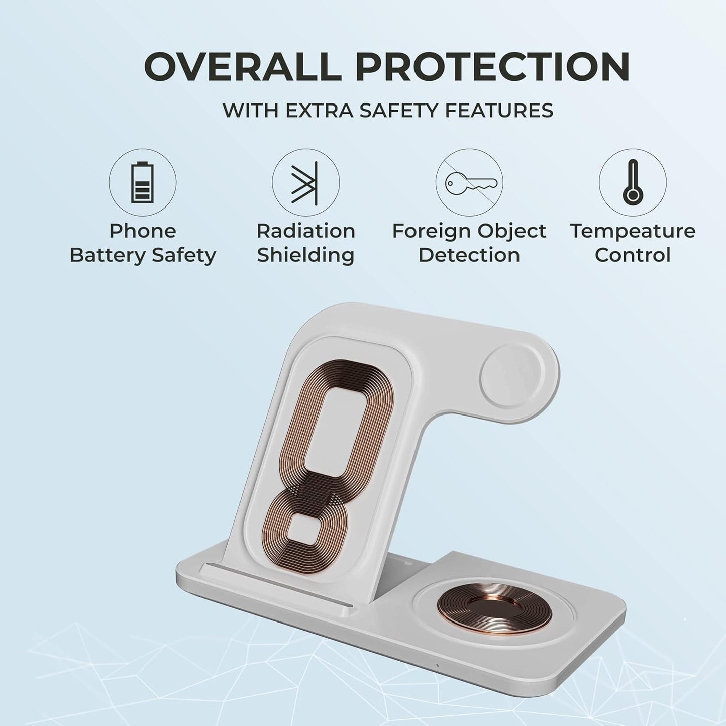 (Seald Pack) HAMMER Flex 3.0 3-in-1 Wireless Charging Dock [15W Fast Charger] [Mag-Safe Compatible] for iPhone 13, 12 Series | iWatch 7,SE,6,5,4,3,2 | AirPods 2,3, Pro (White)