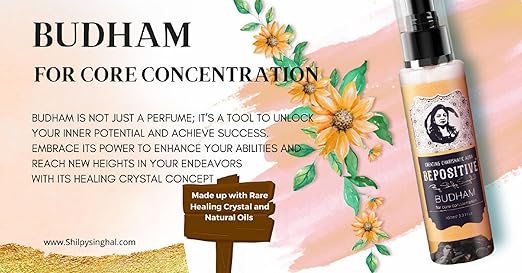 BEPOSITIVE Budham,Calmz For Men & Women, Long Lasting Perfume, Infused with crystals, Enhance Auras and Promote Positivity, Embrace Harmony (100 ml) Pack of 2