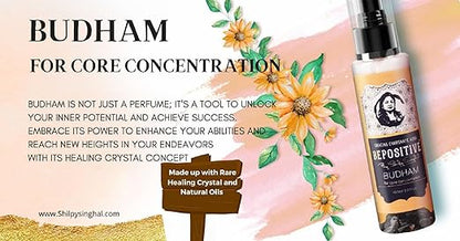 BEPOSITIVE Budham,Calmz For Men & Women, Long Lasting Perfume, Infused with crystals, Enhance Auras and Promote Positivity, Embrace Harmony (100 ml) Pack of 2