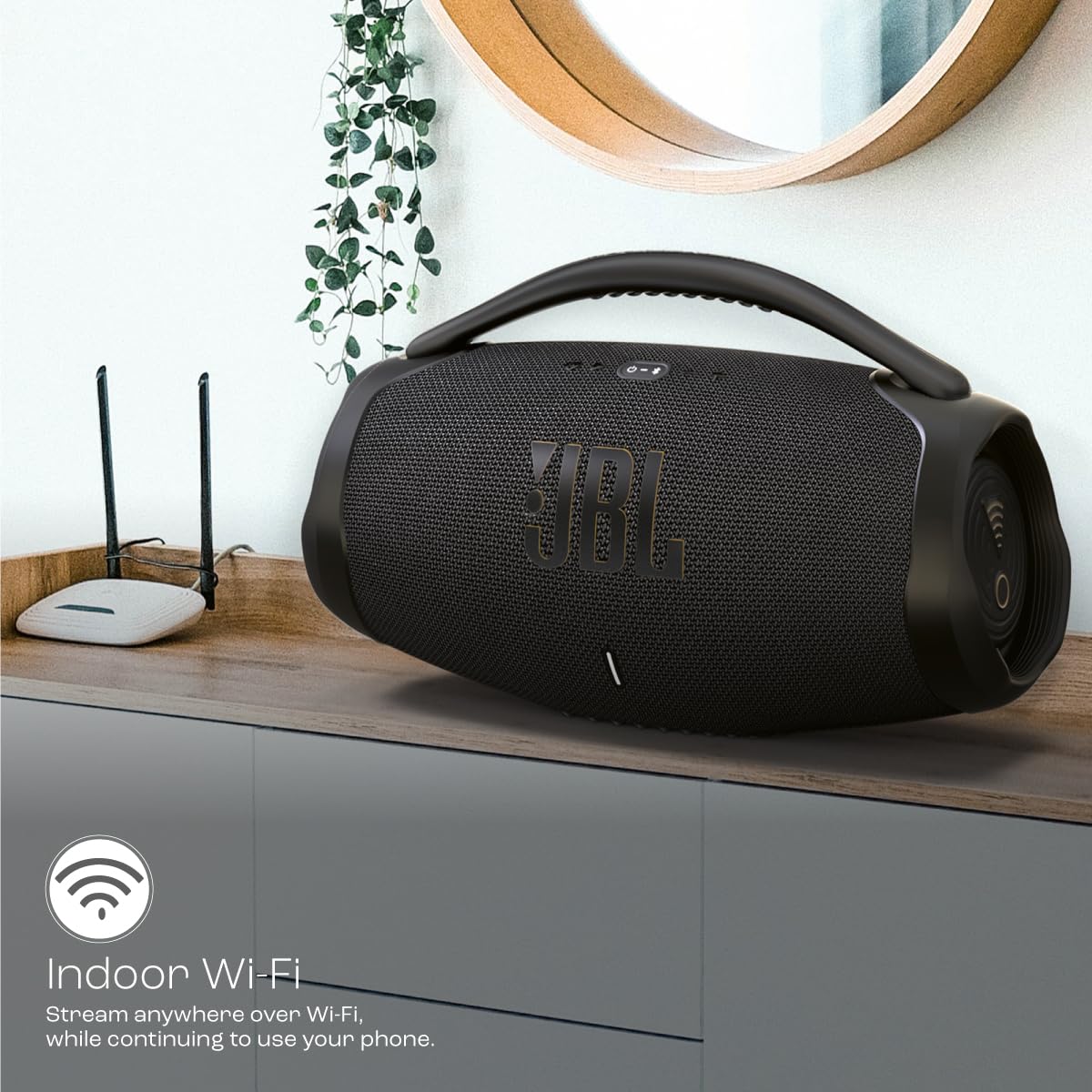 JBL Boombox 3 Wi-Fi, Wireless Portable Bluetooth Speaker, 24H Playtime, Deepest Bass, Built-in Powerbank, Wi-Fi with AirPlay, Alexa Multi-Room, Chromecast…