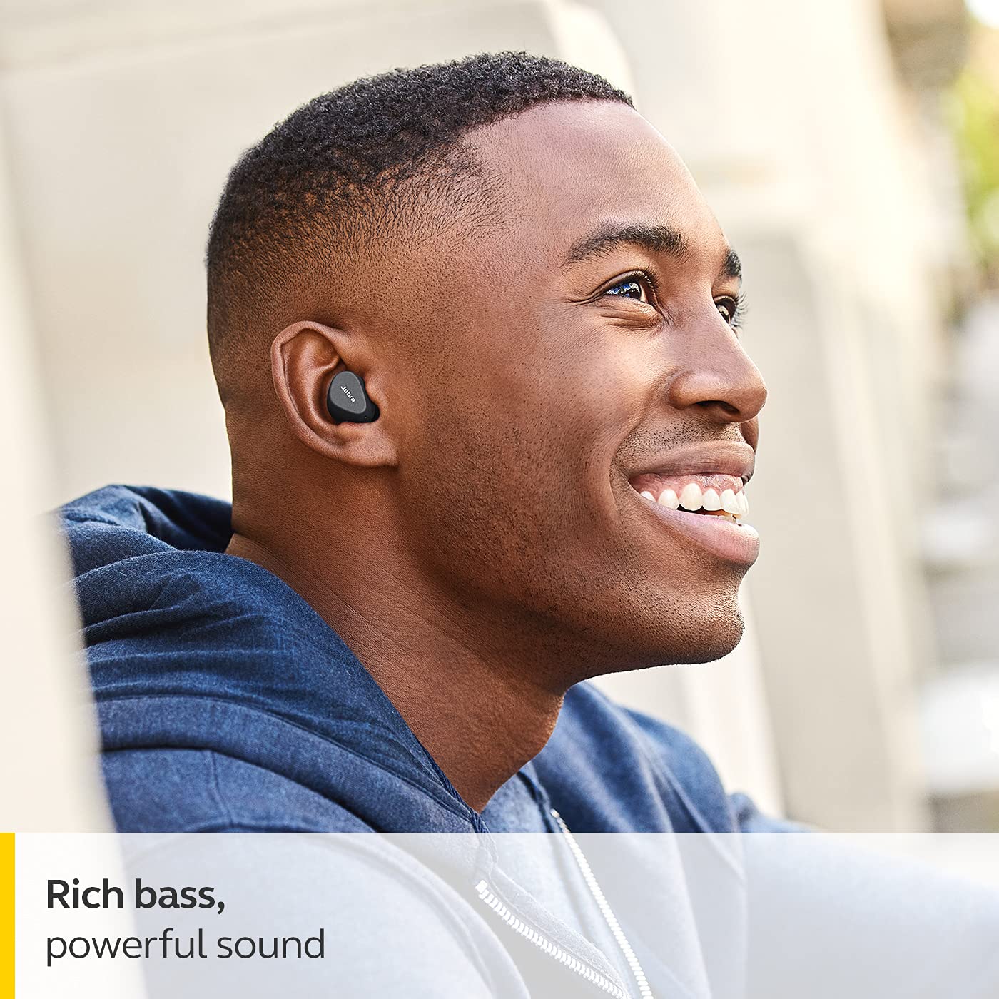 Jabra Elite 2 in Ear True Wireless Earbuds with 21 Hours of Battery, 2 Built-in Microphones for Clear Calls, Rich Bass