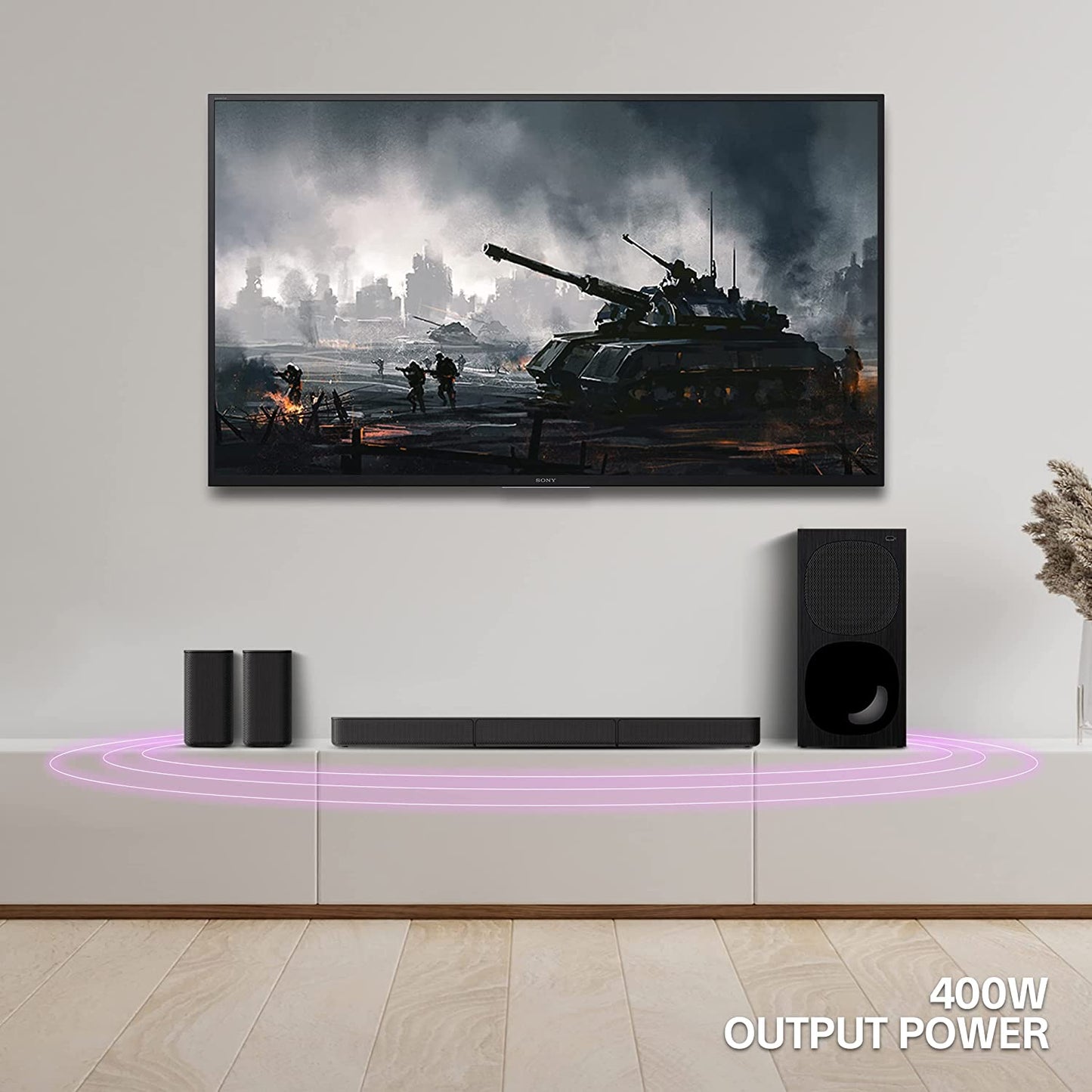 Sony HT-S20R Real 5.1ch Dolby Digital Soundbar for TV with subwoofer and Compact Rear Speakers, 5.1ch Home Theatre System (400W)