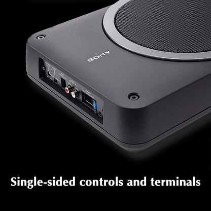 Sony Car Subwoofer XS-AW8 20 cm (8 inch) Active Under Seat Sub Woofer 160W, RMS Power Ultra-Sleek Shallow subwoofer, High-Level Input/Audio-line Input