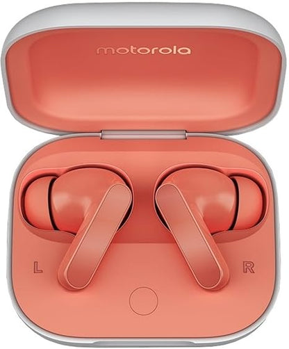 Motorola Moto Buds With Hi-Res Audio,Large 50bd ANC Bluetooth In Ear Headset(Coral Peach,True Wireless)
