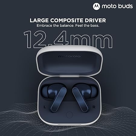 Motorola Moto Buds With Hi-Res Audio,Large 50bd ANC Bluetooth In Ear Headset(Coral Peach,True Wireless)
