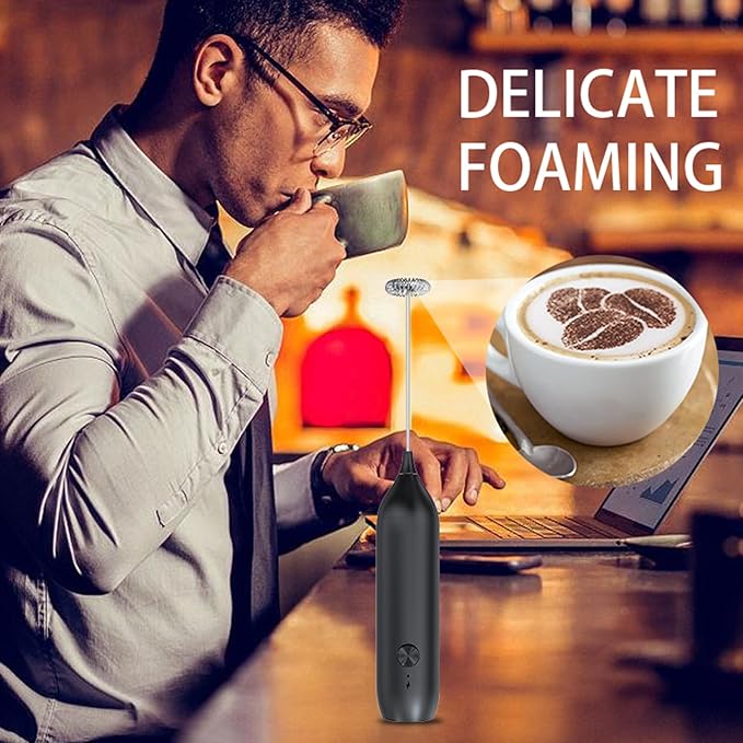 AREYCVK 2023 New drink whisker electric,Coffee foamer handheld Small frother handheld,Type-C Rechargeable Electric Milk for Cappuccino Bulletproof, Coffee Frappe,Hot Chocolate,Latte