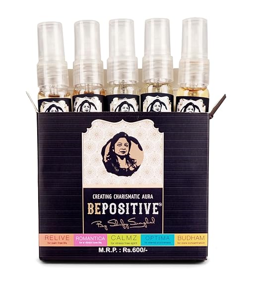 BEPOSITIVE Perfume Combo for Men and Women - Long Lasting EDP Fragrance with Vastu Compliant Bottles, Pack of 5, Each 1 oz Crystal Clear Unisex Essential Scents