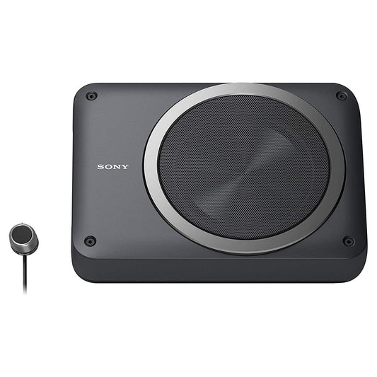 Sony Car Subwoofer XS-AW8 20 cm (8 inch) Active Under Seat Sub Woofer 160W, RMS Power Ultra-Sleek Shallow subwoofer, High-Level Input/Audio-line Input