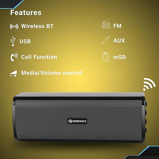 ZEBRONICS Zeb-VITA PLUS (BLACK) -PORTABLE BT SPEAKER