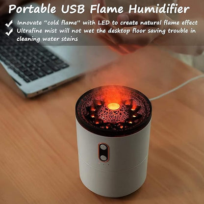 ORLOV Volcano Flame Aromatic Diffuser - Electric Aromatherapy Humidifier for Home, Office, and Bedroom with Essential Oil Diffusion, 2 Mist Modes, 3 Timer Settings & Auto Shut-Off