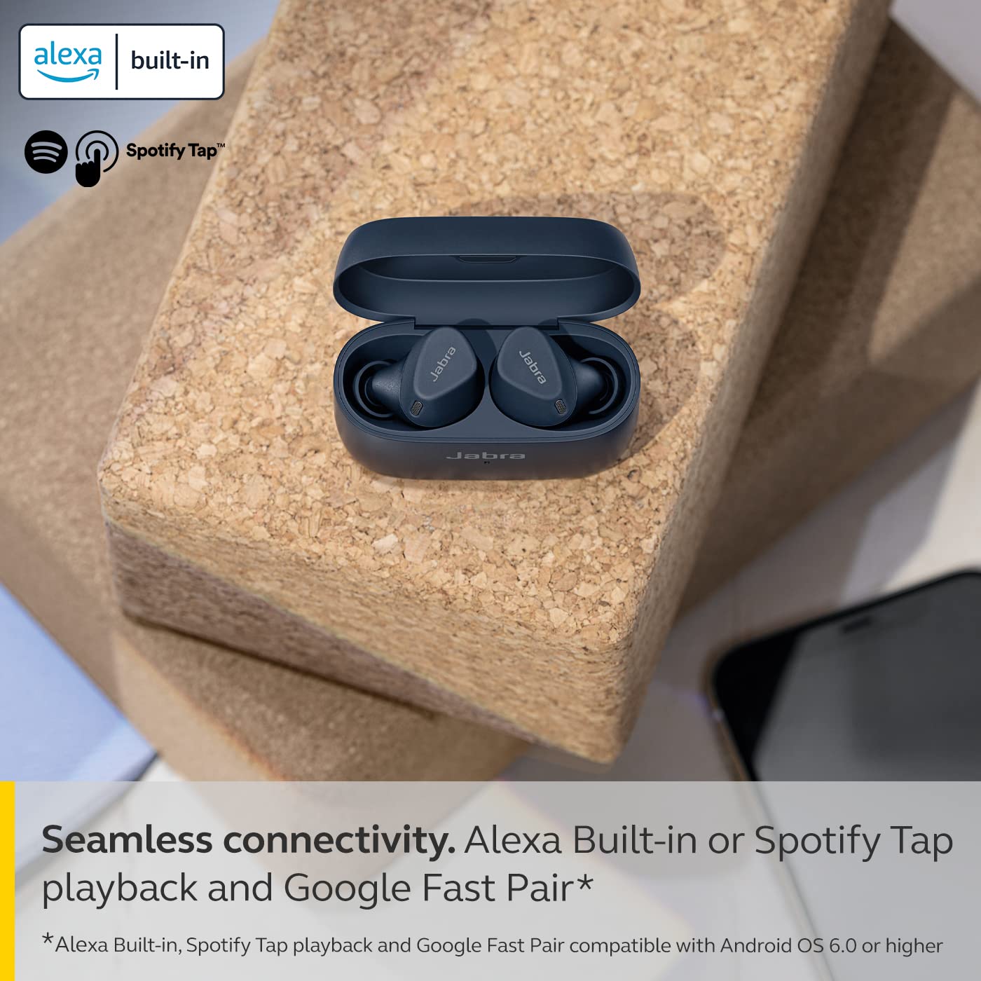 Jabra Elite 4 Active in Ear Bluetooth Earbuds Truly Wireless with mic, Secure Active Fit, Active Noise Cancellation and Adjustable HearThrough