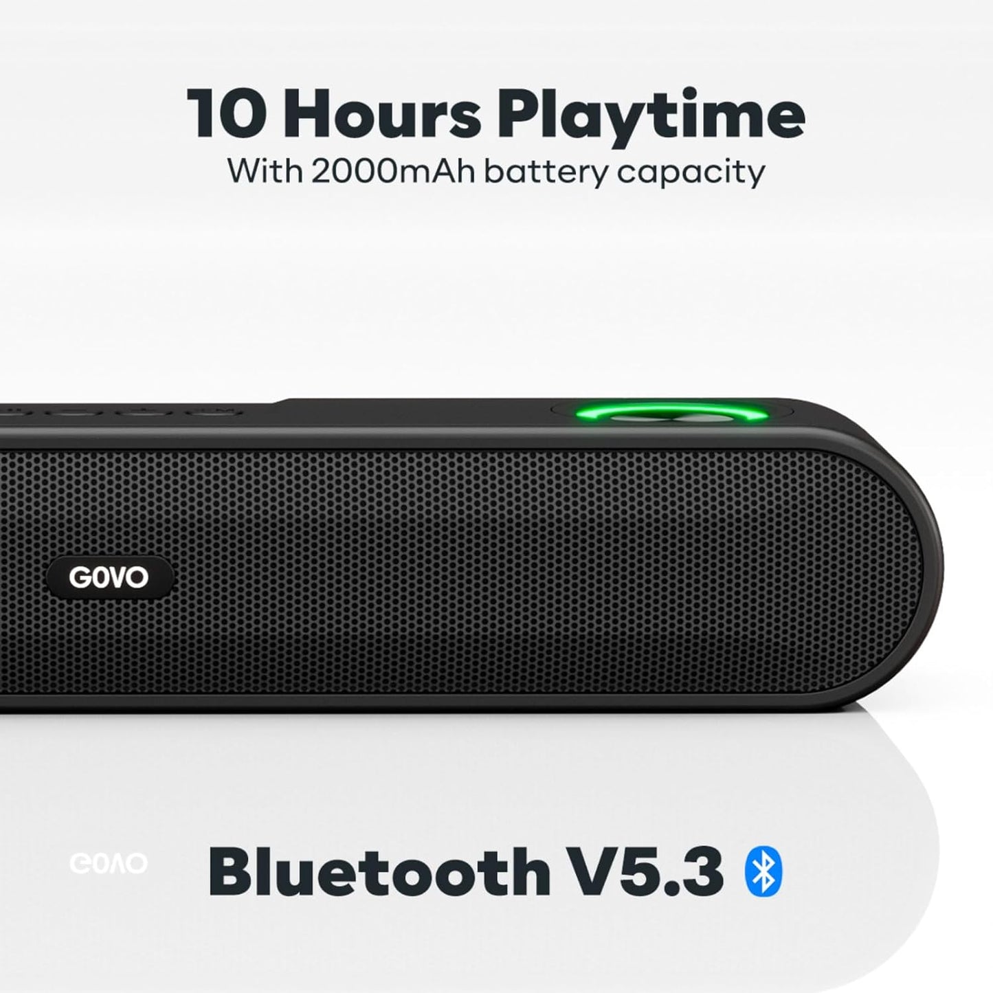 GOVO Gosurround 220 16W Bluetooth Sound Bar 2.0 Channel with 52Mm Drivers, Multicolor Led Lights (Open Box)
