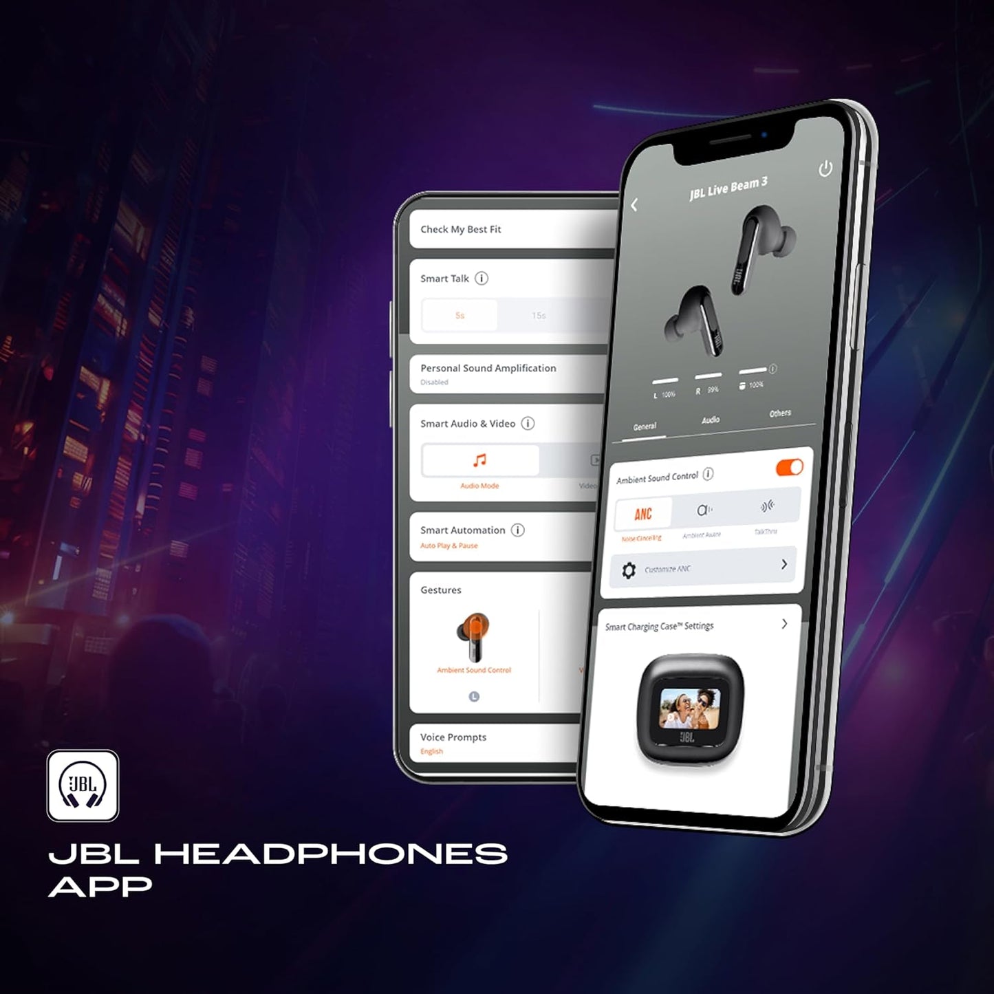 JBL New Launch Live Beam 3 TWS,Hi-Res Audio True ANC Touch Display,48H Playtime,Wireless Charging