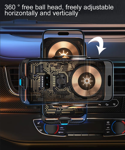 15W Transparent Smart Sensor Car Wireless Charger,Auto-Clamping