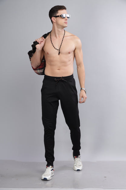 Suburbans Men’s Cotton Joggers, Premium Track Pants for Men, 100% Cotton Interlock Knit, Stretchable & Breathable, Elastic Waistband with Drawcord, Side Pockets with Zippers, Gym Running Jogging Pants