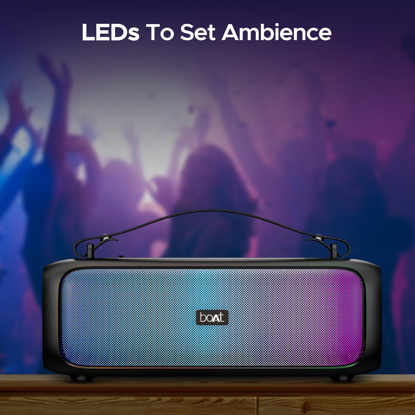 boAt Stone 580 Bluetooth Speaker with 12W RMS Stereo Sound, LED Lights, Up to 8 HRS Playtime, TWS Feature, FM Radio, Multi-