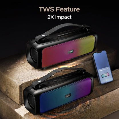 boAt Stone 580 Bluetooth Speaker with 12W RMS Stereo Sound, LED Lights, Up to 8 HRS Playtime, TWS Feature, FM Radio, Multi-
