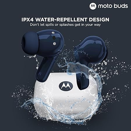 Motorola Moto Buds With Hi-Res Audio,Large 50bd ANC Bluetooth In Ear Headset(Coral Peach,True Wireless)