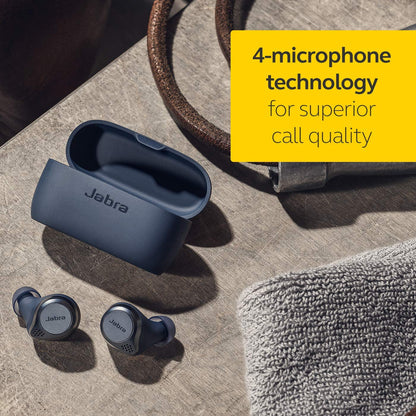 (Open Box) Jabra Elite Active 75t Earbuds – Active Noise Cancelling Wireless Sports Earbuds – Navy