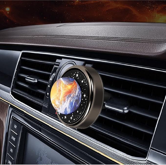 JVHGUBAY Car Air Fresheners Rotating Planet Air Vent Clip Air Conditioning Outlet Clip Car Decoration (yellow)