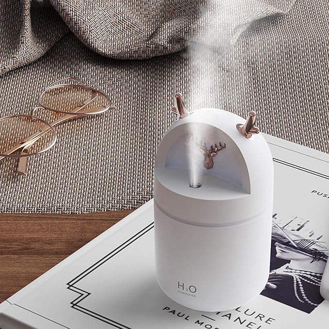 WalleafTM Desktop Humidifier | 280ml Usb Humidifier For Car With different Mist Modes And Light | Sleeping Air Humidifier For Home, Bedroom, Baby Room, Car, Office, Traveling