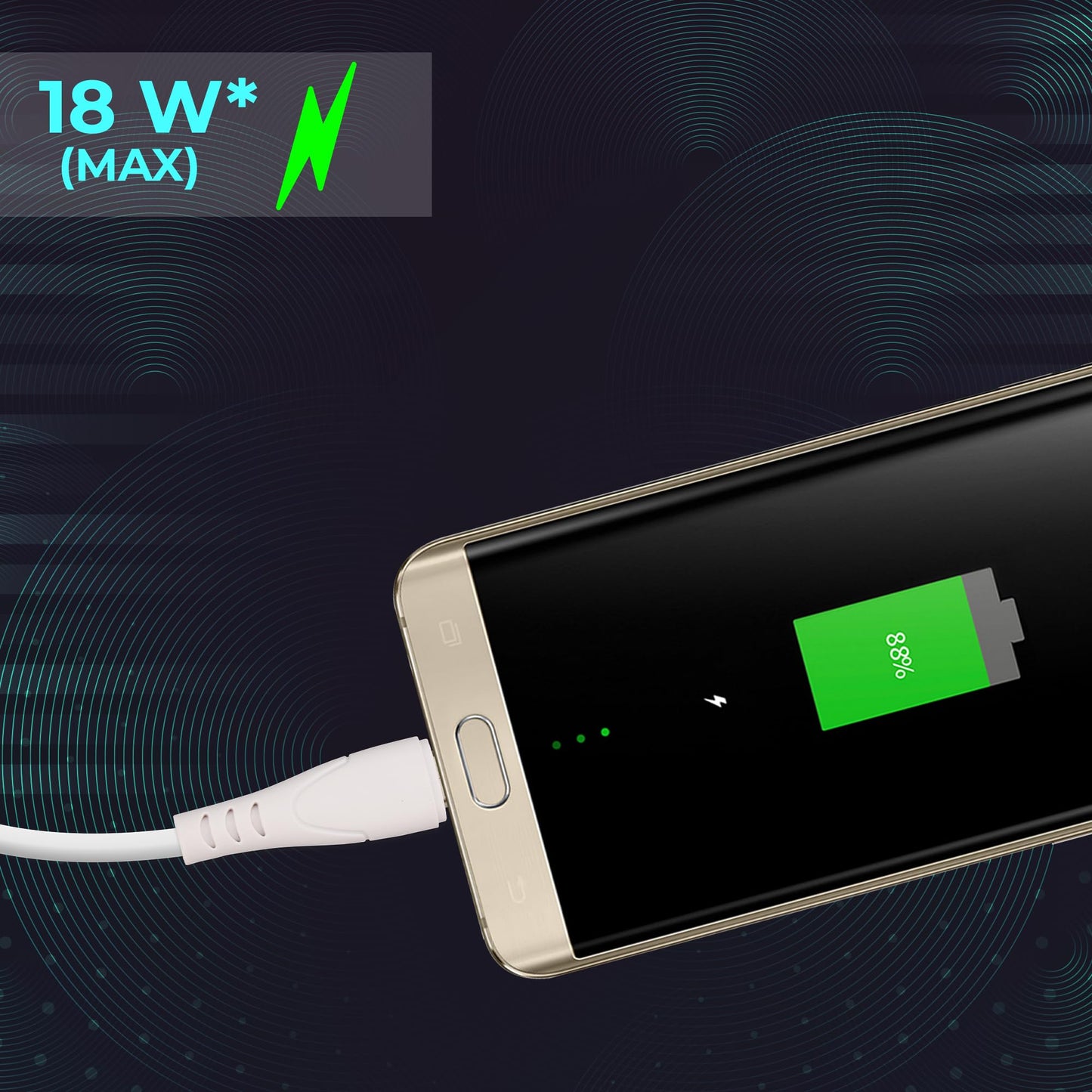 ZEBRONICS 1 m Micro USB Cable  ( White)