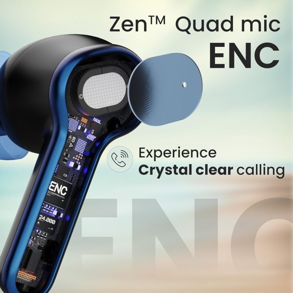 Boult Audio Curve Buds Pro with 100H Playtime, 4 Mics Clear Calling Ear Earbuds (Nautical Black)