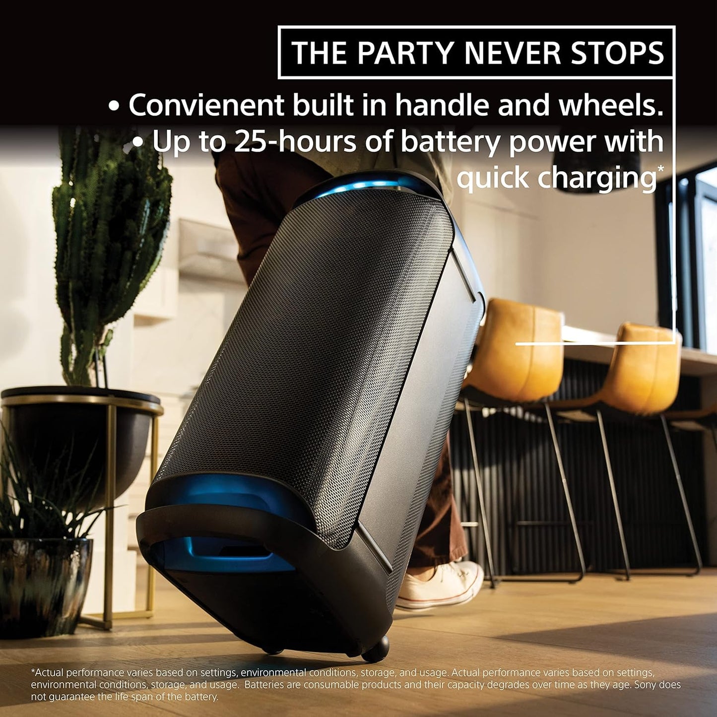 Sony SRS-XV800 X-Series Wireless Portable Bluetooth Karaoke Party Speaker 25 Hour-Battery
