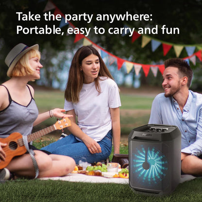 Philips New TAX2208 Bluetooth Party Speaker Dynamic Bass Boost, 3000mAh Battery Mic Input, Wireless Pairing