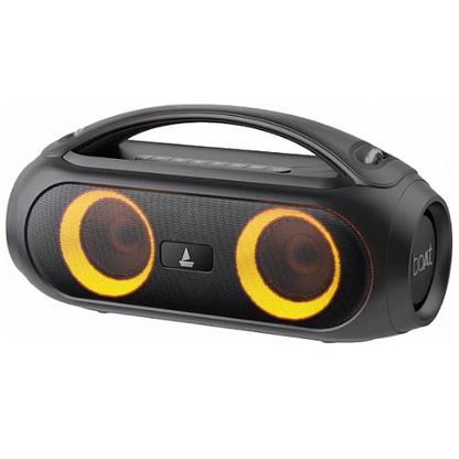 boAt Partypal 53 Portable Speaker with RGB LEDs and Mic for Calls 30 W Bluetooth Party Speaker (Midnight Black, Stereo Channel)