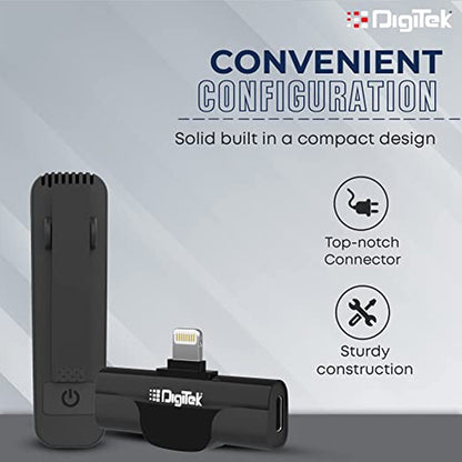 Digitek DWM-002 Wireless Microphone & Receiver with iPhone