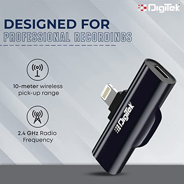 Digitek DWM-002 Wireless Microphone & Receiver with iPhone