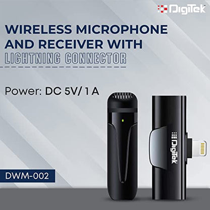 Digitek DWM-002 Wireless Microphone & Receiver with iPhone