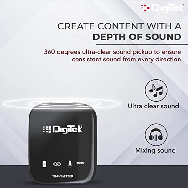 Digitek DWM-101 Wireless Microphone System for DSLR, Camcorder, Smartphone & Tablet