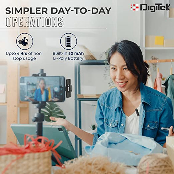 Digitek DWM-001 Wireless Microphone & Receiver with Type C