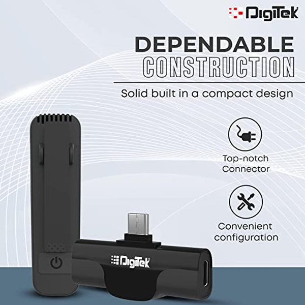Digitek DWM-001 Wireless Microphone & Receiver with Type C